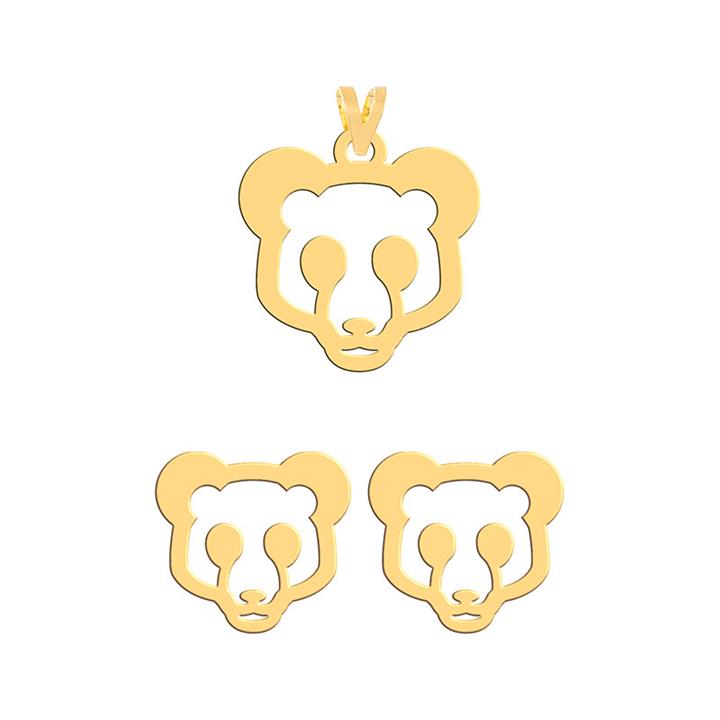 نیم ست طلا 18 عیار زنانه فرشته مدل پاندا  WHSL-000446